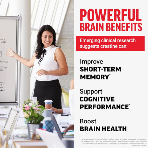 Force Factor Legendary Creatine Monohydrate Memory & Cognitive Sugar Free, Berry Blast 60 Chews