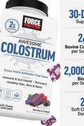 FORCE FACTOR Awesome Colostrum Biotin Grass-Fed Gut Immune Health Recovery Hair Skin & Nails Bovine Colostrum 60 Soft Chews
