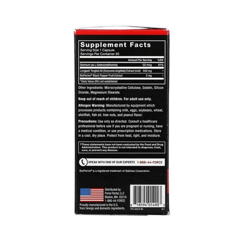 Force Factor Longjack Tongkat Ali 500 mg 30 Capsules