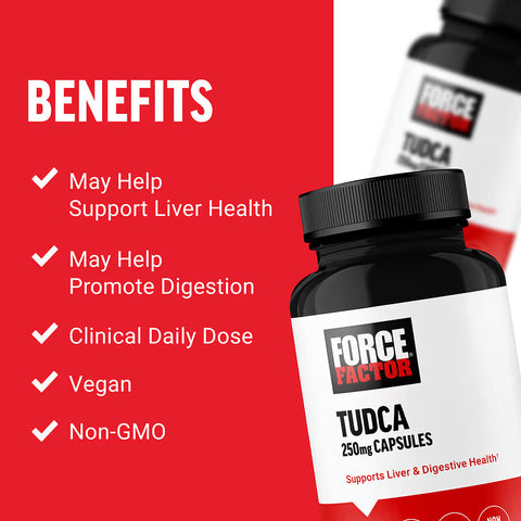 Force Factor Tudca (Tauroursodeoxycholic Acid) 250 mg 60 Vegetable Capsules