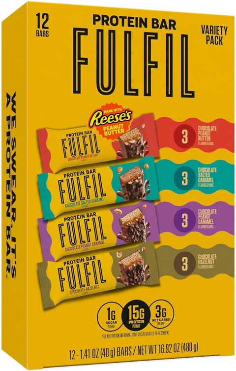 FULFIL Protein Snack Bars 12 x 40 gr Flavored Whey Protein Bar 480 gram - KANADA MENŞEİ
