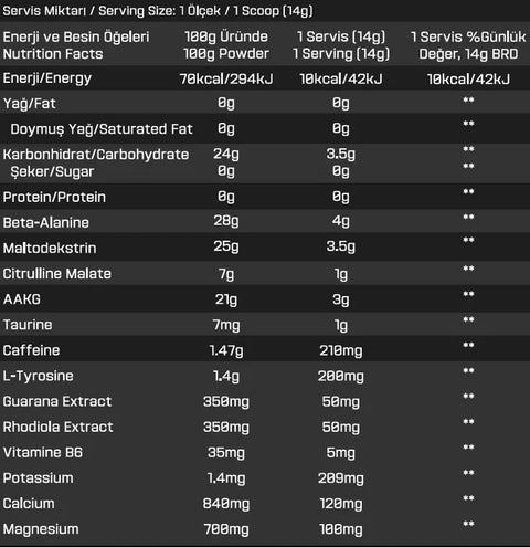 PROFTEIN FURIOUS PREWORKOUT 30 SERVİS
