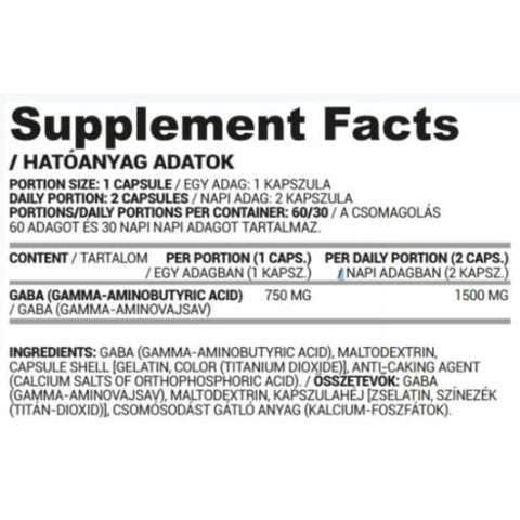 Nutriversum GABA 750 Mg 60 Capsules -MACARİSTAN MENŞEİ