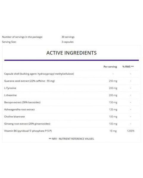 OstroVit Braintus Focus Theanine Bacopa Choline Brain 90 caps