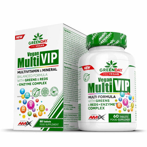 AMIX Vegan Multi VIP Multivitamin Vitamin Complex With Greens & Reds Enzyme complex/ 60 Tabs