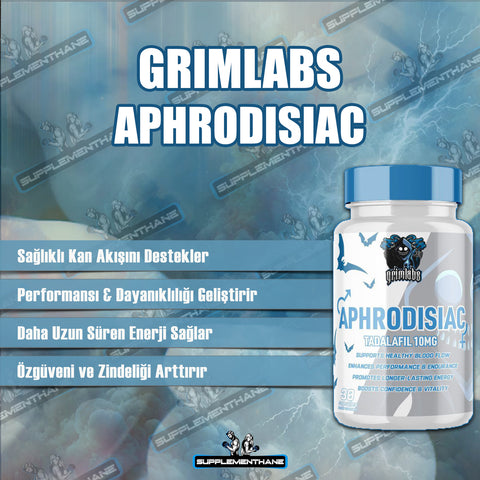 Grimlabs Aphrodisiac(Afrodizyak) Tadalafil 10 Mg 30 Caps (Erkeklere özel)