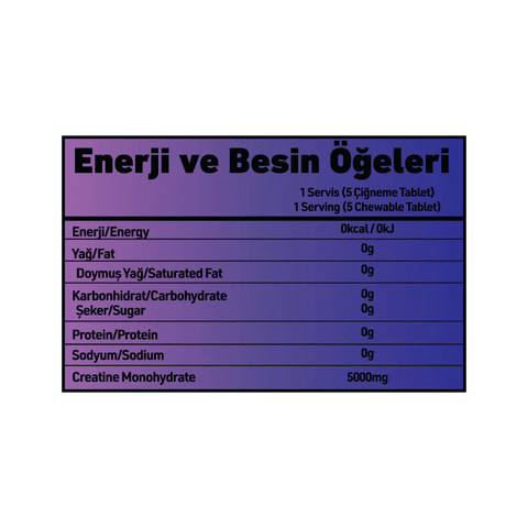 GRIMSUPPS CREATINE MONOHYDRATE 150 Çiğneme Chewable Tablet 30 Servis