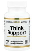 California Gold Nutrition Think Support Ginkgo Biloba Gotu Kola Bacopa Super Enzymes Focus & Memory 60 Veggie Capsules