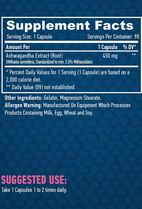 HAYA LABS Ashwagandha 450 mg / 90 Caps