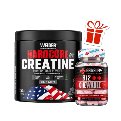 Weider Hardcore Creatine Monohydrate Powder 250g- Grimsupps B12 Hediyeli