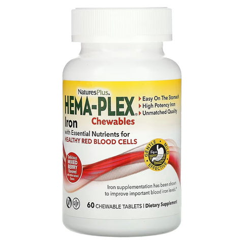 NaturesPlus Hema-Plex Iron Chewables Mixed Berry 60 Chewable Tablet