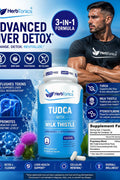 Herbtonics TUDCA Gallbladder Milk Thistle & Pterostilbene Bile Salt for Liver Cleanse Detox Healthy Bile Flow, and Digestive Health 60 Caps - Supplementhane