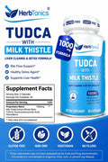 Herbtonics TUDCA Gallbladder Milk Thistle & Pterostilbene Bile Salt for Liver Cleanse Detox Healthy Bile Flow, and Digestive Health 60 Caps - Supplementhane