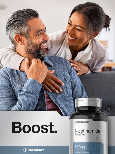 Horbäach Nicotinamide B3 Niacin Flush Free Niacinamide 500mg 180 Caps