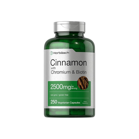 Horbäach Cinnamon with Chromium & Biotin Herb Extract Vegetarian 250 Capsules