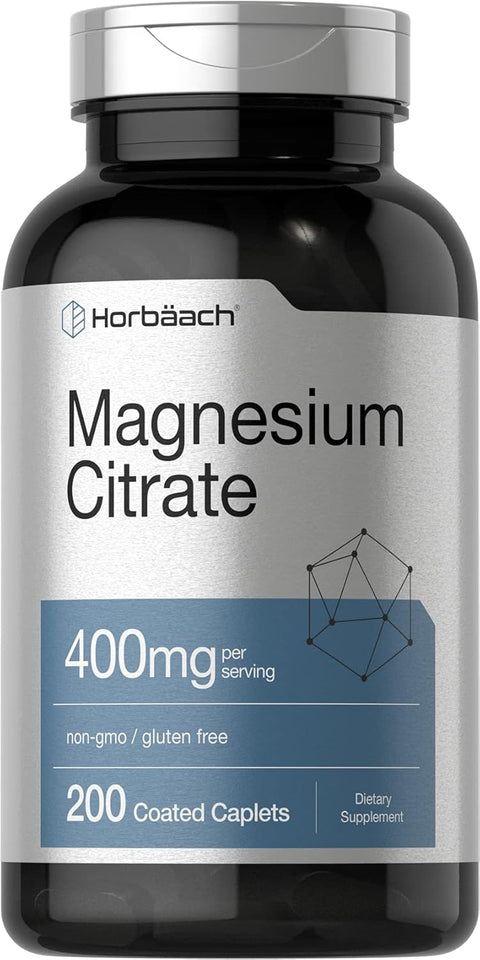 Horbaach Magnesium Citrate 400mg per serving 200 Caplets