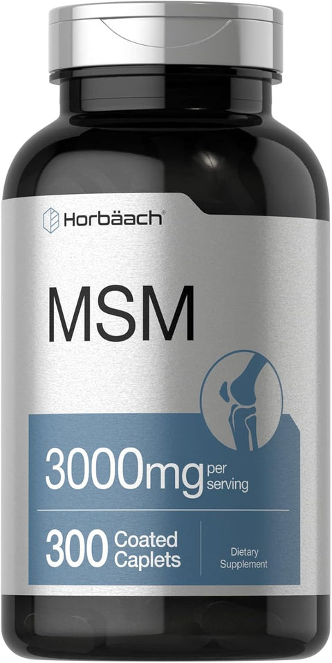 Horbäach MSM Methylsulfonylmethane with Calcium 3000mg 300 Coated Caplets