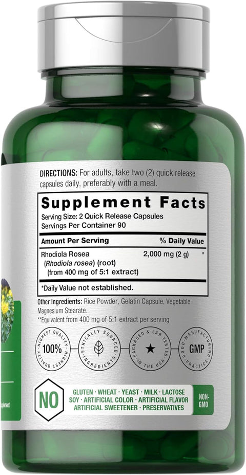 Horbäach Rhodiola Rosea 2000mg 180 Caps