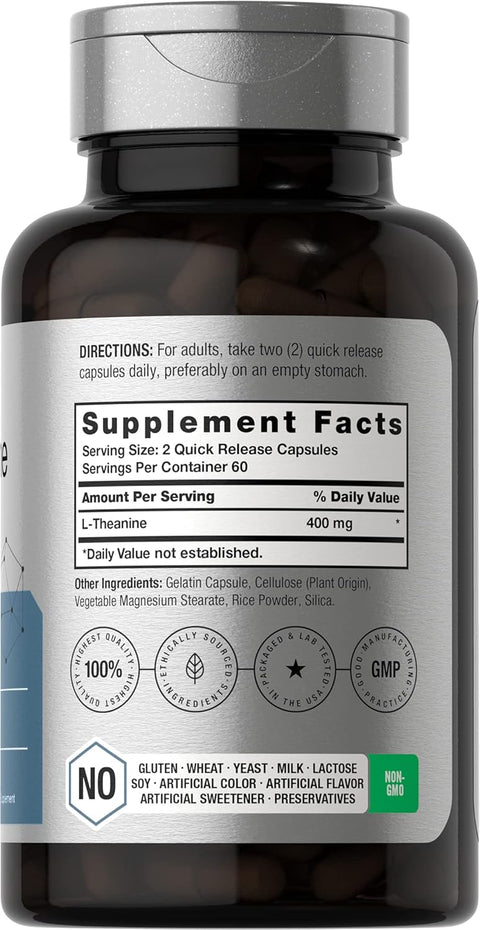 Horbaach L-Theanine 400mg per serving 120 Capsules
