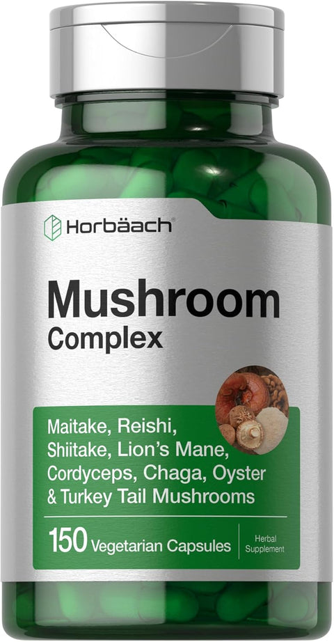 Horbaach Mushroom Complex Reishi, Chaga, Lions Mane 150 Caps