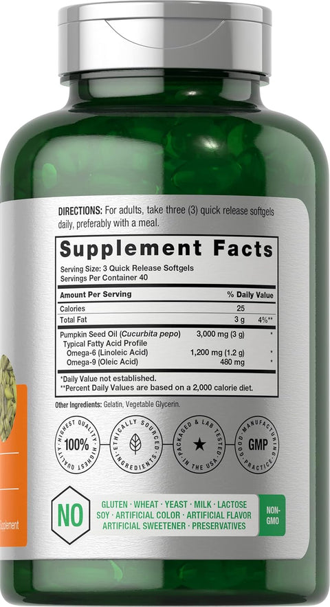 Horbäach Pumpkin Seed Oil 3000mg 120 Softgel