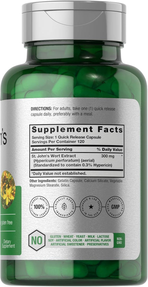 Horbäach St John's Wort Herbal Extract 300 mg 120 Caps