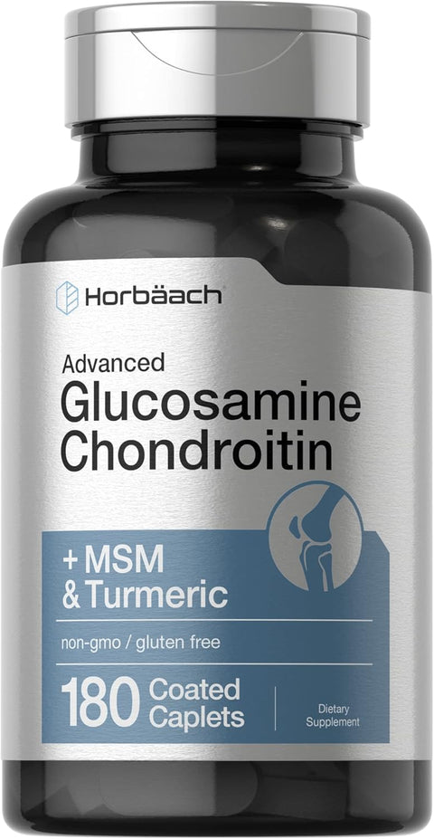 Horbäach Glucosamine Chondroitin Plus MSM & Turmeric 180 Coated Caplets