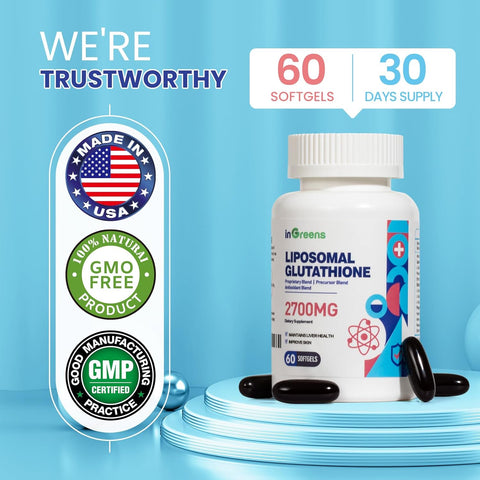 inGreens Liposomal Glutathione Phosphatidylcholine Glycine Resveratrol 2700 mg 60 Softgels