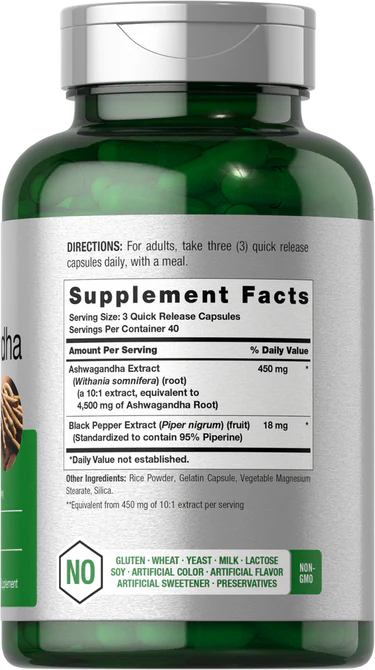 Horbaach Ashwagandha Supplement 4500mg 10:1 Extract 120 Kapsül
