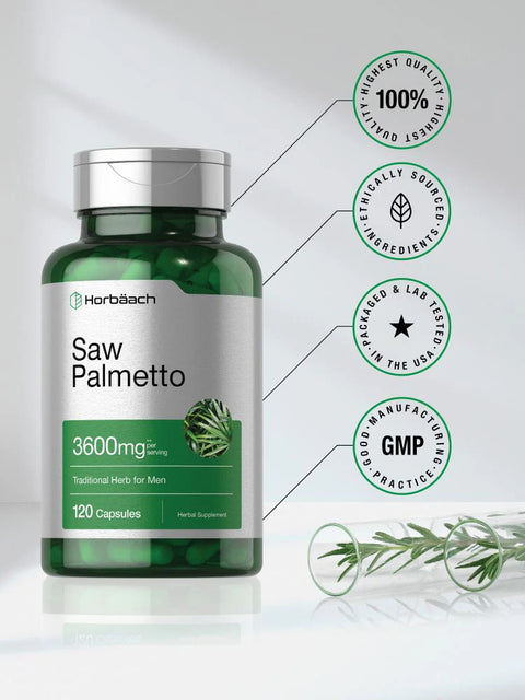 Horbaach Saw Palmetto (Cüce Palmiye) Hair Skin  3600mg | 120 Capsules