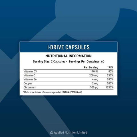 Applied Nutrition i-Drive İnsulin (Copper+Chromium+D3+C+B6 Capsules 120 Caps