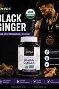 INCAS USDA Organic Thai Black Ginger Kaempferia Thai Ginseng for Men Libido booster 120 Vegan Caps - Supplementhane