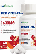 inGreens Red Vine Leaf Extract 1630mg with Horse Chestnut Butcher’s Broom Hawthorn Varicose Veins Leg Circulation Heart Skin 60 Caps