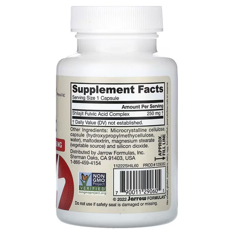 Jarrow Formulas Vegan Shilajit Fulvic Acid Antioxidants Complex, 250 mg 60 Veggie Capsules