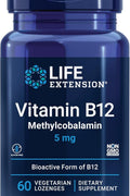 Life Extension Vitamin B12 Bioactive Methylcobalamin Nerve Health Cognitive 5 mg Quick-Dissolving 60 lozenges