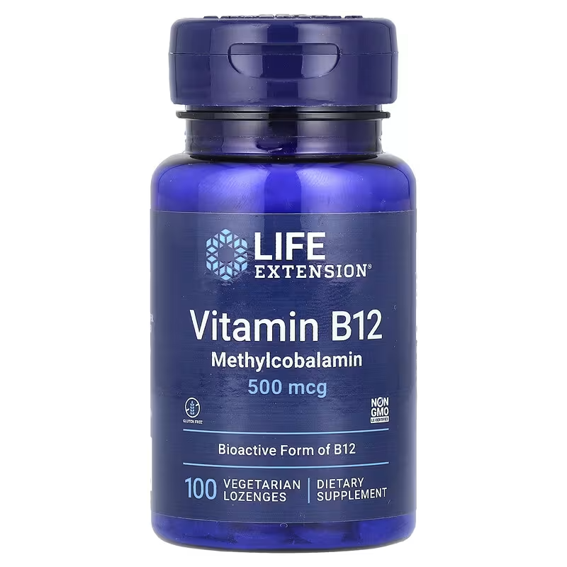 Life Extension Vitamin B12 Methylcobalamin 500 mcg 100 Vegetarian Lozenges