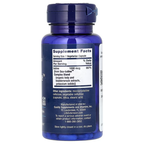 Life Extension Sea-Iodine İyot Organic Kelp Greens & Superfoods 1,000 mcg 60 Vegetarian Caps