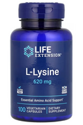Life Extension L-Lysine Lizin 620 mg 100 Vegetarian Capsules