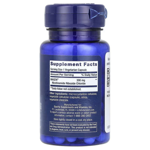 Life Extension NAD+ Niagen Cell Regenerator Brain & Cognitive 300 mg 30 Vegetarian Caps