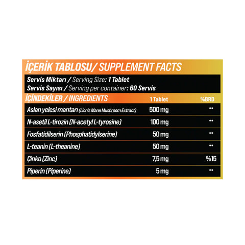 Grimsupps Lion's mane & Theanine & Phosphatidylserine 60 Tablet