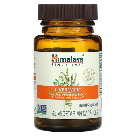 Himalaya LiverCare Detox Enzymes Gut Health 42 Vegetarian Capsules