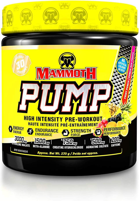 MAMMOTH PUMP PreWorkout Heightened Focus, Quick Recovery