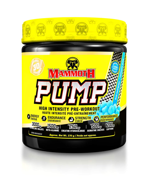 MAMMOTH PUMP PreWorkout Heightened Focus, Quick Recovery
