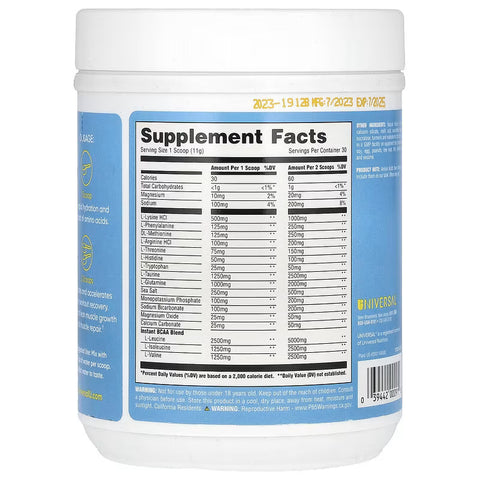 Universal Replenish & Restore Amino Electrolytes & Hydration Lysine, Glutamine, Tryptophan 330 g