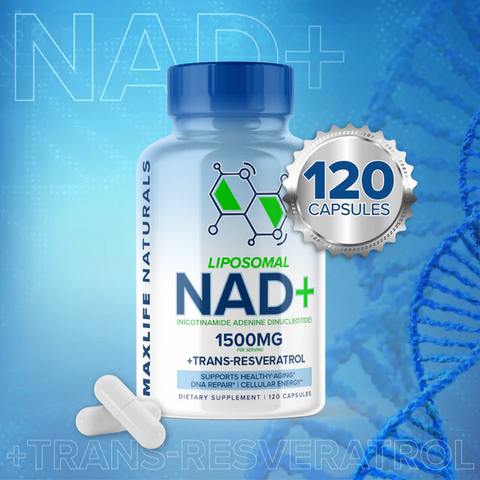 Maxlife Naturals Liposomal NAD+ Trans-Resveratrol Anti Aging 1500mg - 120 Caps