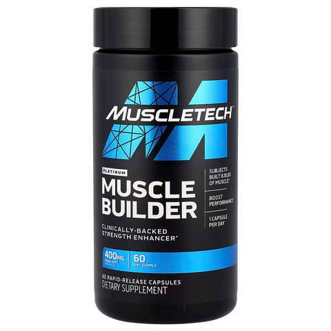 Muscletech Muscle Builder Nitric Oxide Muscle Gain Performance 400mg Peak ATP Strength 60 Caps