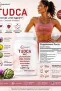 Micro Ingredients TUDCA Bile Salts 7-in-1 Complex with NAC Milk Thistle Glutathione Dandelion & Artichoke 2,000mg 240 Caps - Supplementhane