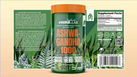 Hiro Lab Ashwagandha 1000mg Adaptogenic Stress Balance Support – 90 caps