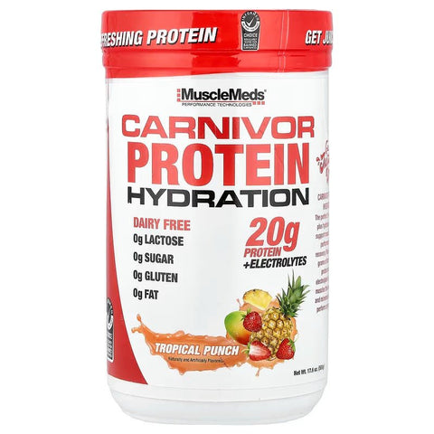 MuscleMeds, Carnivor Protein Hydration Tropical Punch 500 g - Supplementhane