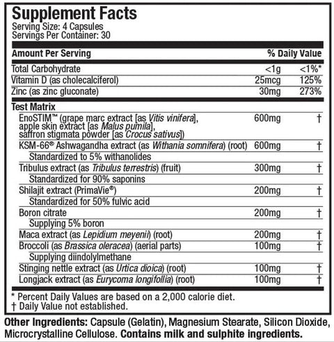 MuscleTech Test HD Elite Ksm66 Ashwagandha Tribulus+Shilajit+Boron+Maca+Grape 120 kapsül
